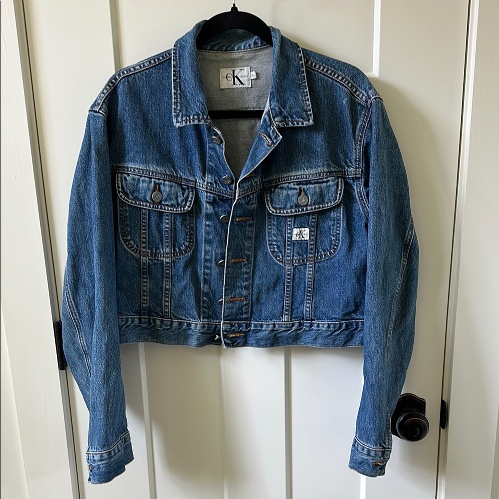 Calvin Klein Jeans half denim jacket in size L
